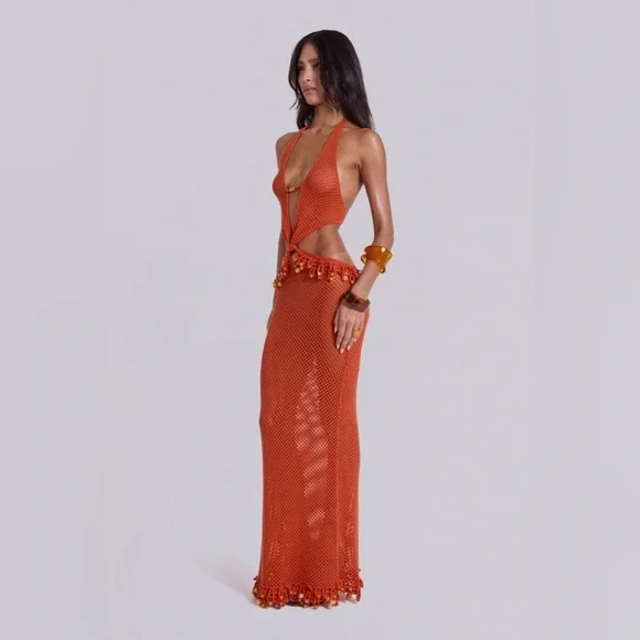 Jaded London Nadia Beaded Crochet Maxi Dress - Picture 3 of 14